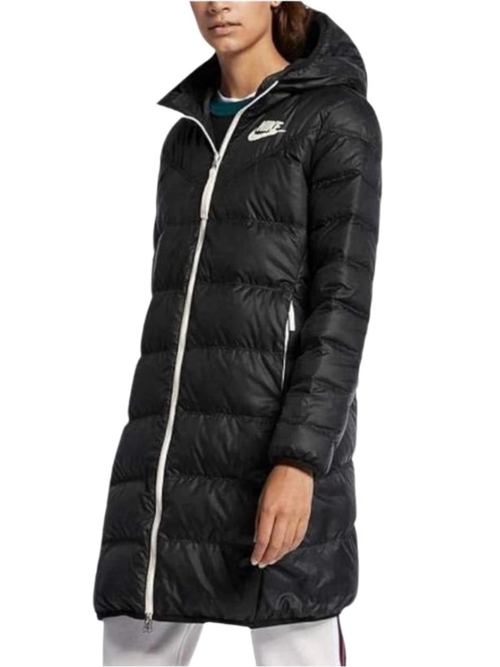 Nike Black Reversible Down Puffer Jacket Parka Size S
